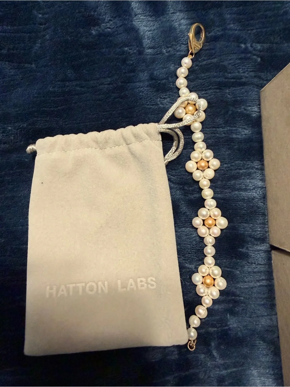 Hatton Labs Pearl Flower Bracelet - White & Gold Tones